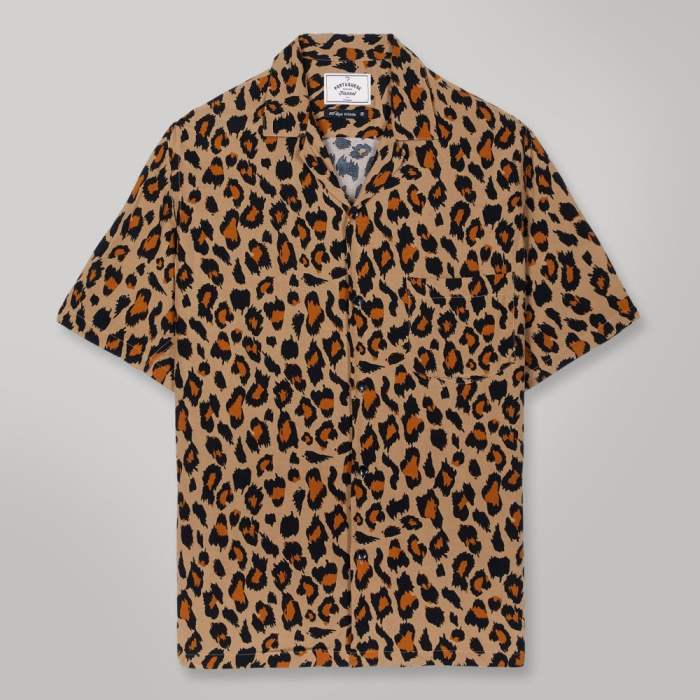 Leopard dress shirt mens