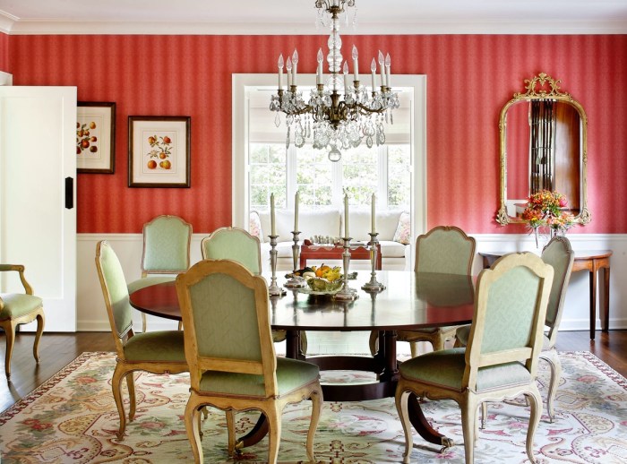 How to decorate a red dining room